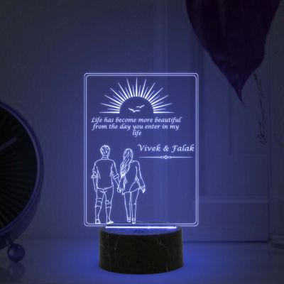 Walking Couple Night Lamp (Customized Name)